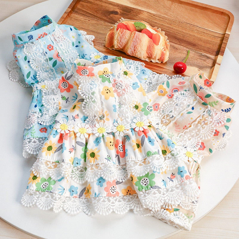Floral dress dog Clothes skirt Super for dogs Clothing pet Outfits