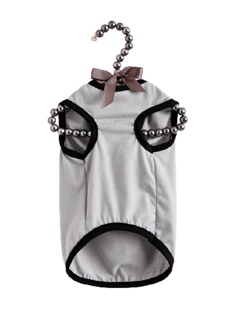 New Dog Clothing Clothing Pet Clothes Spring And Summer Vest Glasses Thin Section T-Shirt French Bucket Teddy Supplies