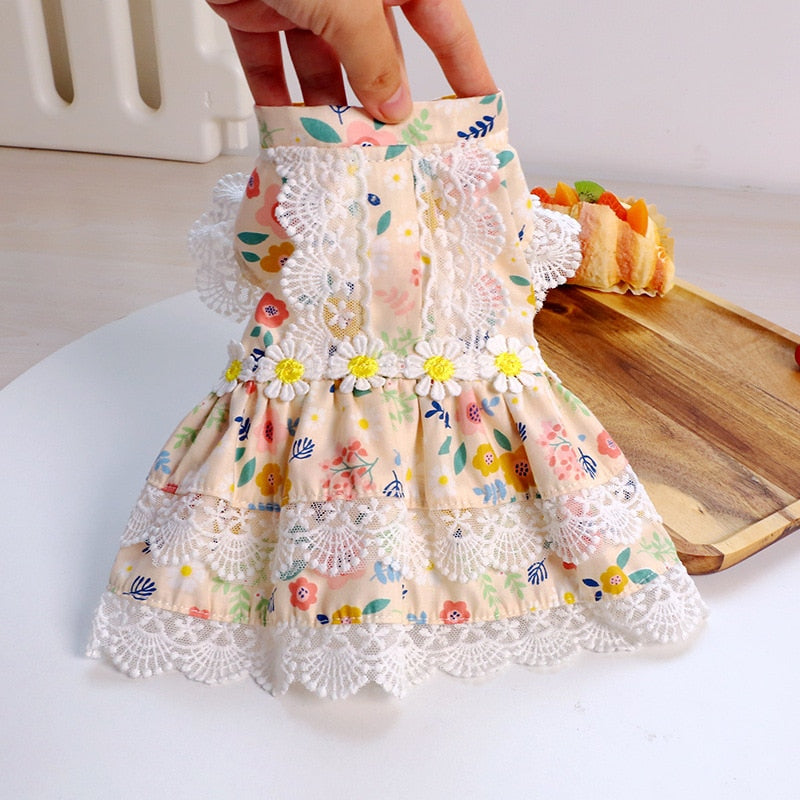 Floral dress dog Clothes skirt Super for dogs Clothing pet Outfits
