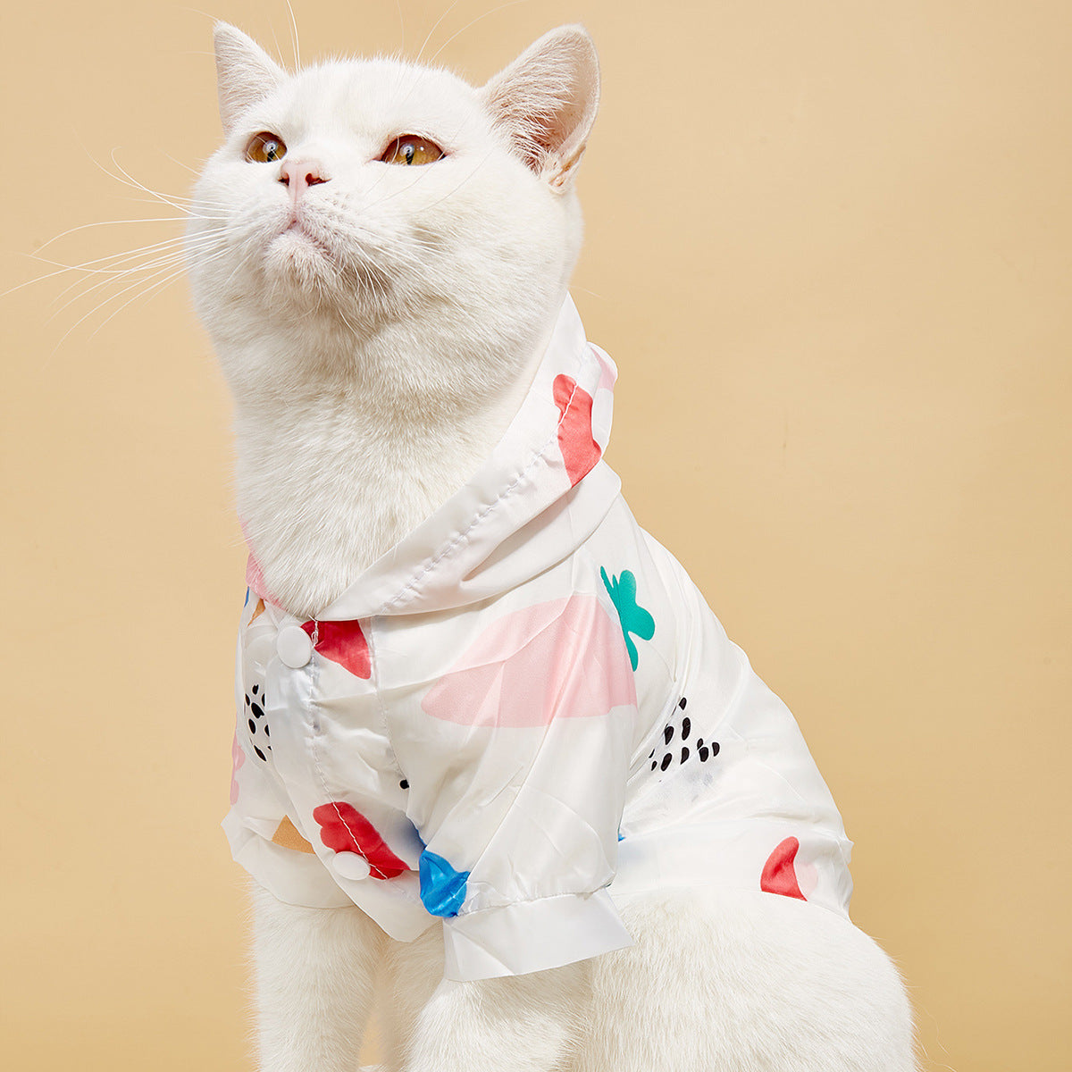 Summer New Pet Cat Supplies Shirt Dog Sun Protection Clothing With Hood Thin Section Breathable Fruit Printing Sun Protection Clothing