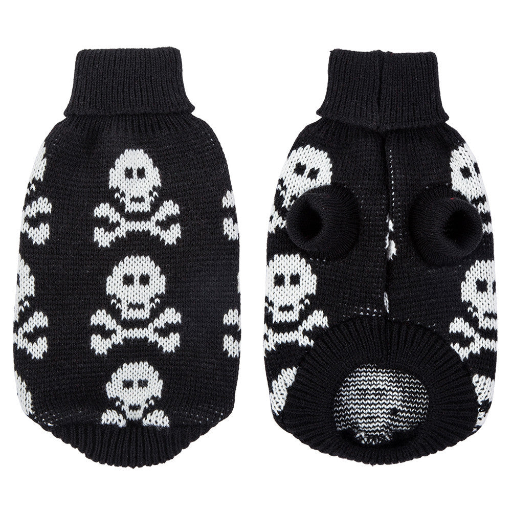 New Autumn And Winter Small Skull Head Personality Halloween Pet Sweater Pet Clothing Cat And Dog Clothes
