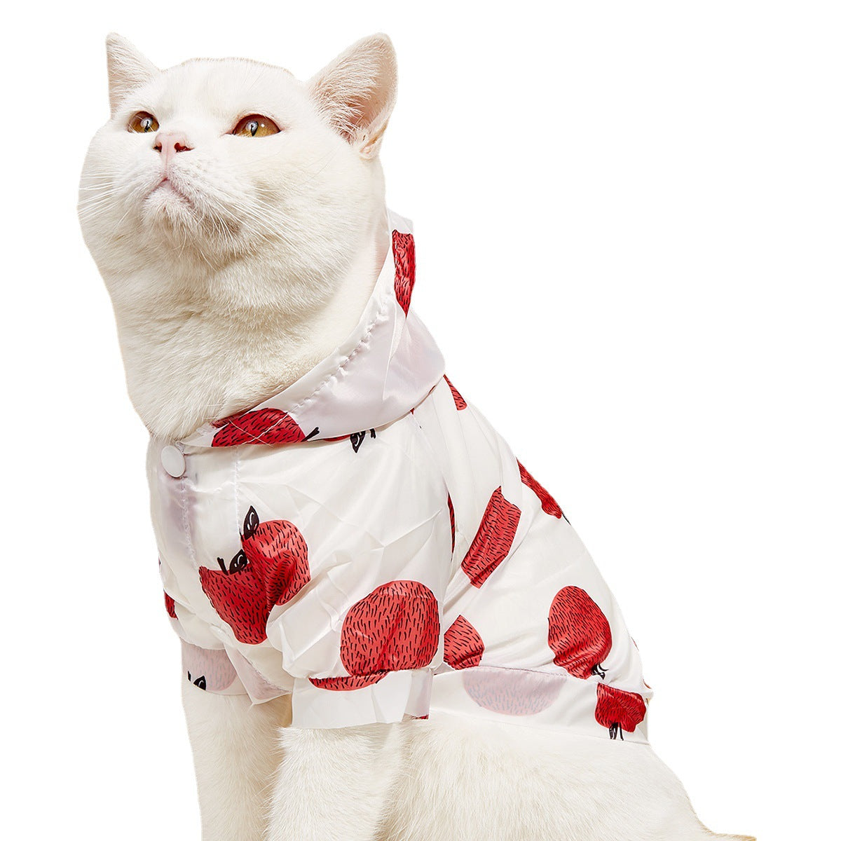 Summer New Pet Cat Supplies Shirt Dog Sun Protection Clothing With Hood Thin Section Breathable Fruit Printing Sun Protection Clothing