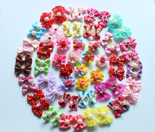 10PCS Christmas Dog Hair Bows for Puppy Yorkshirk Small Dogs Hair Accessories Grooming Bows Halloween Dog Bows Pet Supplies